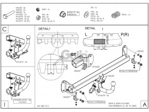 ТСУ Фаркоп оцинкованный Galia шар C съемный для BMW 5 F10/F11/GT F07 № B020C