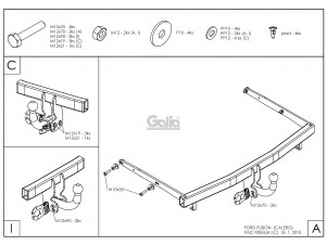 ТСУ Фаркоп оцинкованный Galia шар A для Ford Fusion № F082A