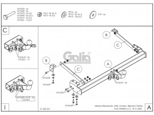 ТСУ Фаркоп оцинкованный Galia шар A для Opel Vivaro/Renault Trafic № N048A