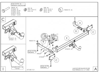 Фаркоп оцинкованный Galia шар A для Land Rover Range Rover 2002-2012