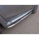 Пороги труба овальная с накладками гнутые 75х42 мм ТСС для Nissan Terrano 2014-2021