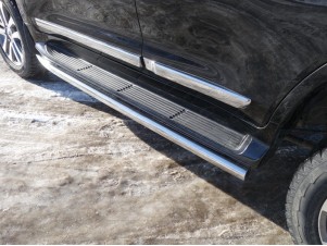 Защита штатных порогов 60 мм для Toyota Land Cruiser 200 Executive № TOYLC200EX16-03