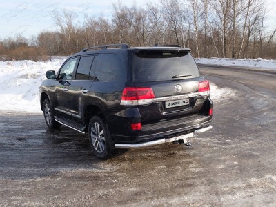 Защита задняя уголки 76 мм ТСС для Toyota Land Cruiser 200 Executive 2016-2021