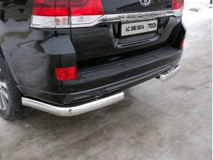 Защита задняя овальные уголки 75х42 мм для Toyota Land Cruiser 200 Executive № TOYLC200EX16-25