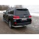 Защита задняя овальные уголки 75х42 мм ТСС для Toyota Land Cruiser 200 Executive 2016-2021