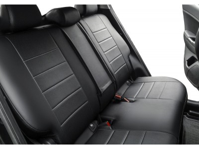 Чехлы Rival экокожа черные Строчка на спинку 40/60 для Nissan Terrano/Renault Duster