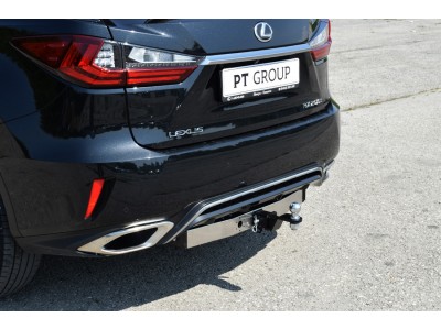 Фаркоп с нержавеющей накладкой для Lexus RX, кроме Long, в т.ч. F Sport 2015-2019 съемное крепление шара под американский квадрат