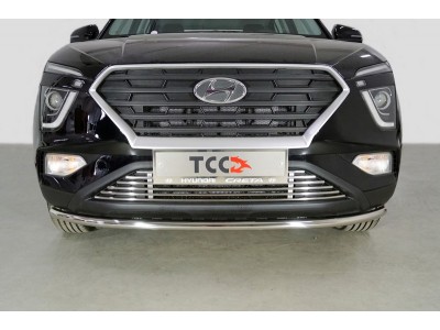 Защита передняя нижняя 42,4 мм ТСС для Hyundai Creta II 2021 – н.в.