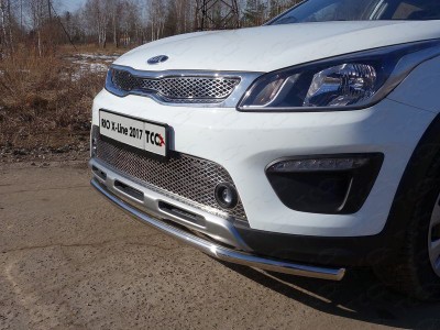 Защита переднего бампера 42 мм ТСС для Kia Rio X-line 2017-2020