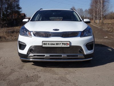 Защита переднего бампера 42 мм ТСС для Kia Rio X-line 2017-2020