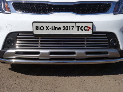 Защита переднего бампера 42 мм ТСС для Kia Rio X-line 2017-2020