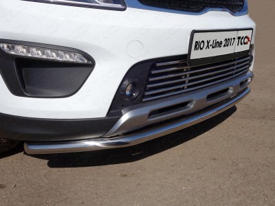 Защита переднего бампера 42 мм ТСС для Kia Rio X-line 2017-2020