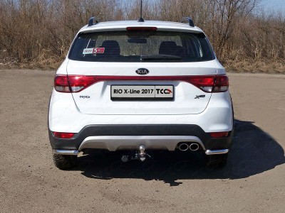 Защита задняя уголки 42 мм ТСС для Kia Rio X-line 2017-2020