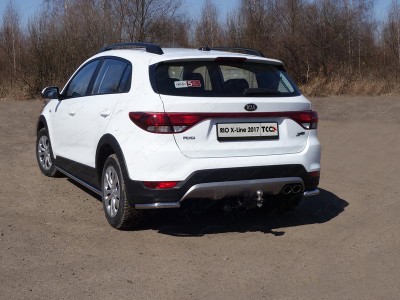 Защита задняя уголки 42 мм ТСС для Kia Rio X-line 2017-2020