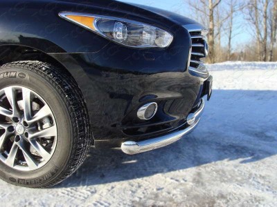 Защита передняя двойная 76-75 мм ТСС для Infiniti JX35/QX60 2012-2016