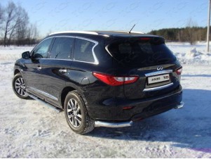 Защита задняя уголки 76 мм для Infiniti JX35/QX60 № INFJX3513-11