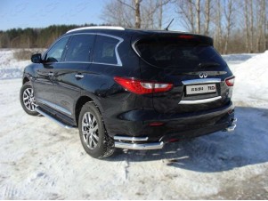 Защита задняя двойные уголки 76-42 мм для Infiniti JX35/QX60 № INFJX3513-12