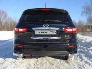 Защита задняя овальные уголки 75х42 мм для Infiniti JX35/QX60 № INFJX3513-16