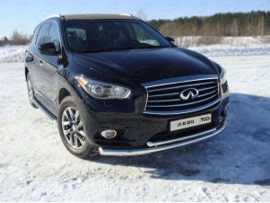 Защита передняя двойная 76-50 мм для Infiniti JX35/QX60 № INFJX3513-03
