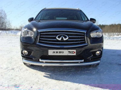 Защита передняя двойная 76-50 мм ТСС для Infiniti JX35/QX60 2012-2016