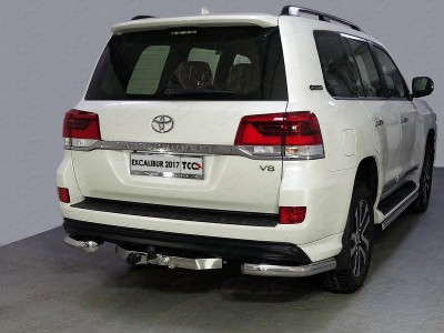 Защита задняя уголки 76 мм ТСС для Toyota Land Cruiser 200 Excalibur 2017-2021