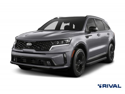 Пороги на автомобиль "Premium-Black" Rival для Hyundai Santa Fe IV рестайлинг 2021-н.в./Tucson IV 2021-н.в./Kia Sportage V 2021-н.в., 180 см, 2 шт., алюминий