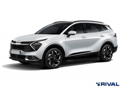 Пороги на автомобиль "Black" Rival для Hyundai Santa Fe IV рестайлинг 2021-н.в./Tucson IV 2021-н.в./Kia Sportage V 2021-н.в., 180 см, 2 шт., алюминий