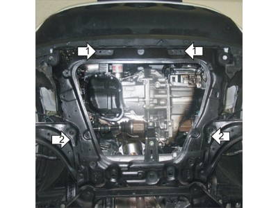 Защита картера двигателя, КПП (1,5 мм, сталь) для Nissan Juke 2010-2013, 2013-2019