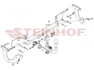 Фаркоп для Citroen Spacetourer, Peugeot Traveller, Citroen Jumpy, Peugeot Expert, Toyota Proace, Toyota Proace Verso( 2016-н.в.), Opel Zafira Life 2019-н.в., Opel Vivaro 2019-н.в. вертикальное быстросъемное крепление шара на ключе №T-184