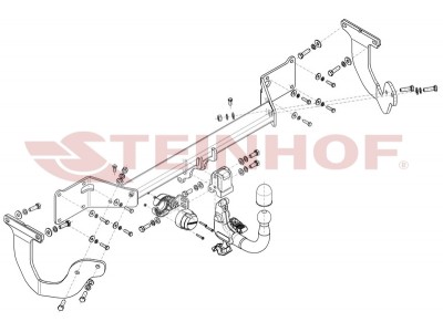 Фаркоп для Citroen Spacetourer, Peugeot Traveller, Citroen Jumpy, Peugeot Expert, Toyota Proace, Toyota Proace Verso( 2016-н.в.), Opel Zafira Life 2019-н.в., Opel Vivaro 2019-н.в. вертикальное быстросъемное крепление шара на ключе