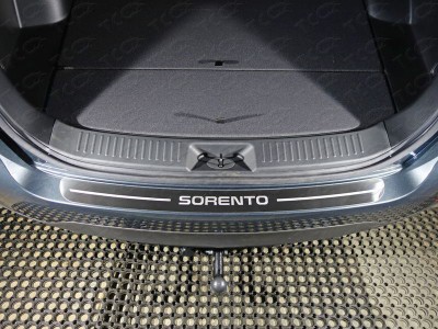 Накладка на задний бампер шлифованный лист надпись Sorento ТСС для Kia Sorento 2012-2020