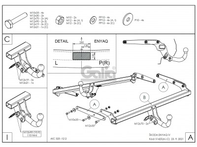 Фаркоп оцинкованный для Skoda Enyaq iV 2021-н.в., Volkswagen ID.4 2020-н.в. условно-съемное крепление шара