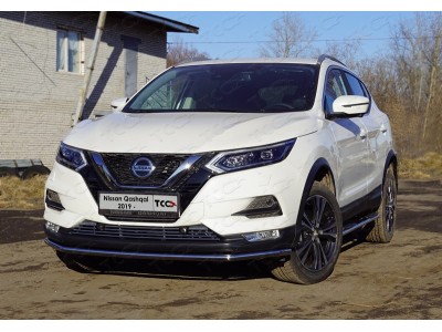Защита переднего бампера 42 мм ТСС для Nissan Qashqai 2019-2021