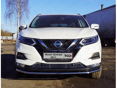 Защита переднего бампера 42 мм ТСС для Nissan Qashqai 2019-2021