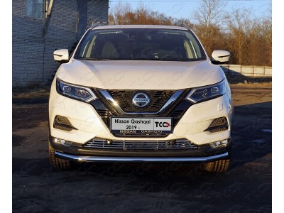 Защита переднего бампера 60 мм ТСС для Nissan Qashqai 2019-2021