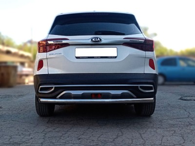 Защита заднего бампера d-60 Технотекдля Kia Seltos 2019 – н.в.