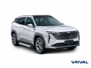 Порог-площадка "Silver" F180AL + комплект крепежа для Geely Atlas 2024-н.в. №F180AL.1909.1