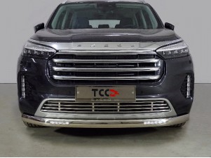 Защита передняя нижняя (овальная с ДХО) 75х42 мм для Exeed VX 2.0L 4WD 2021 – н.в. EXEEDVX21-14