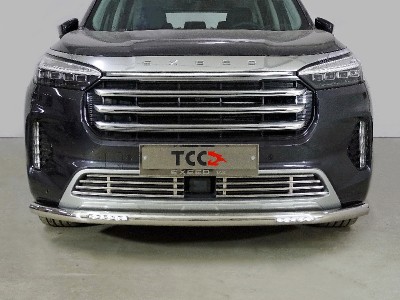 Защита передняя нижняя (с ДХО) 60,3 мм ТСС для Exeed VX 2.0L 4WD 2021 – н.в.