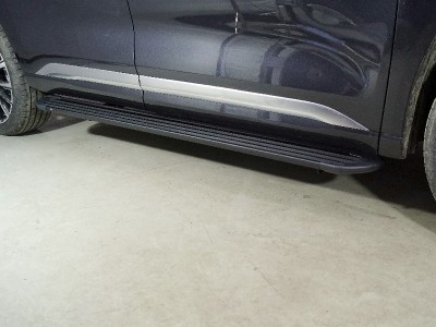 Пороги алюминиевые Slim Line Black 1920 мм ТСС для Exeed VX 2.0L 4WD 2021 – н.в.