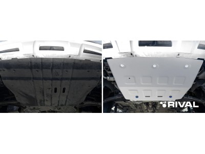 Защита картера (алюминий) + комплект крепежа для Exeed VX 2020-н.в. (V - 2.0, робот, 4WD), Exeed TXL 2020-н.в. (V - 2.0, робот, 4WD)