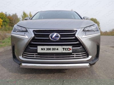 Накладка решётки радиатора 16 мм ТСС для Lexus NX-200 2014-2017