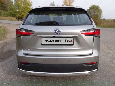 Защита заднего бампера овальная 75х42 мм ТСС для Lexus NX-200 2014-2017