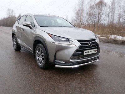 Защита переднего бампера с ДХО 60 мм ТСС для Lexus NX-200 2014-2017