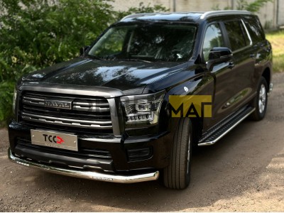 Пороги с площадкой 42,4 мм комплект для Haval H5 Diesel 4WD 2024-н.в.