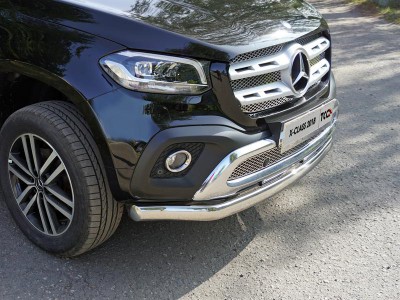 Защита передняя овальная 75х42 мм для Mercedes-Benz X-Class 2018-2021
