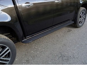 Пороги алюминиевые Slim Line Black для Mercedes-Benz X-Class № MERXCL18-18B