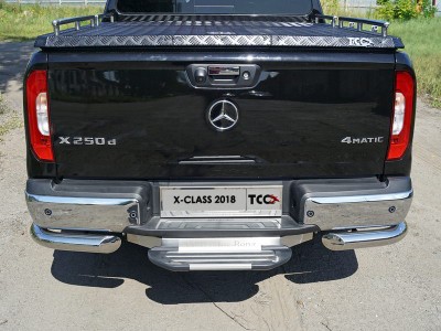 Защита задняя уголки 76 мм для Mercedes-Benz X-Class 2018-2021