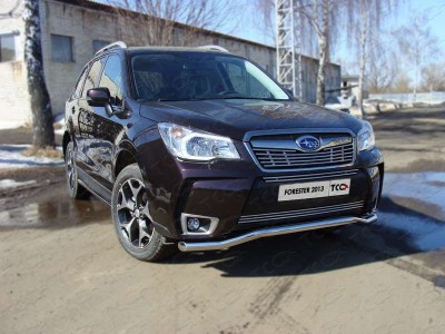 Защита переднего бампера 60 мм ТСС для Subaru Forester SJ 2013-2016