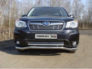 Защита передняя двойная 60-42 мм для Subaru Forester SJ № SUBFOR13-21